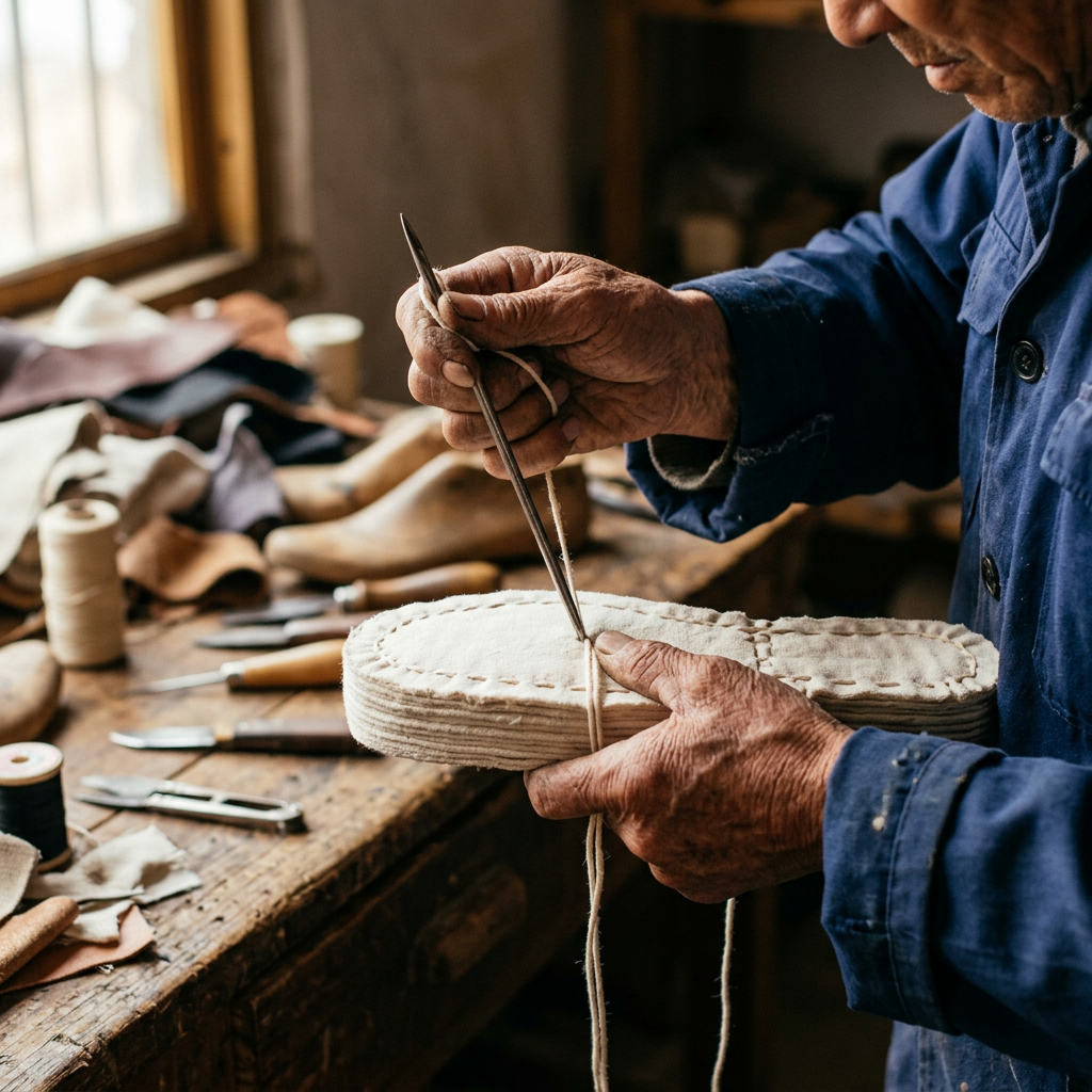 岳人布鞋匠人手工纳底